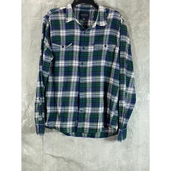 LUCKY BRAND Men's Green Plaid Humboldt Workwear Button-Up Long Sleeve Shirt SZ L - Picture 1 of 13